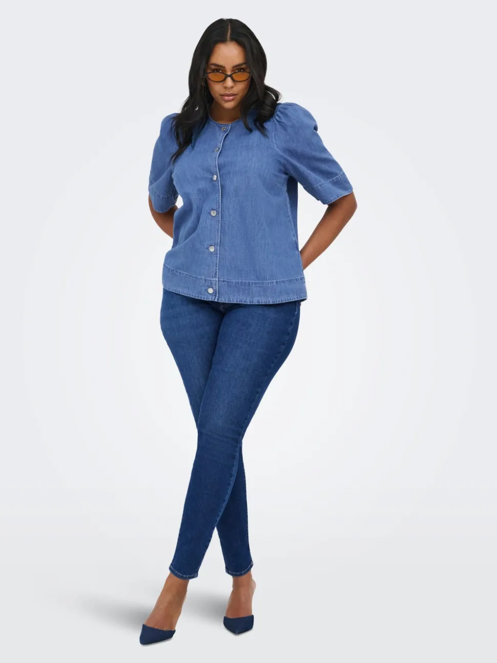 CARALLY Medelhög midja Skinny Fit Jeans