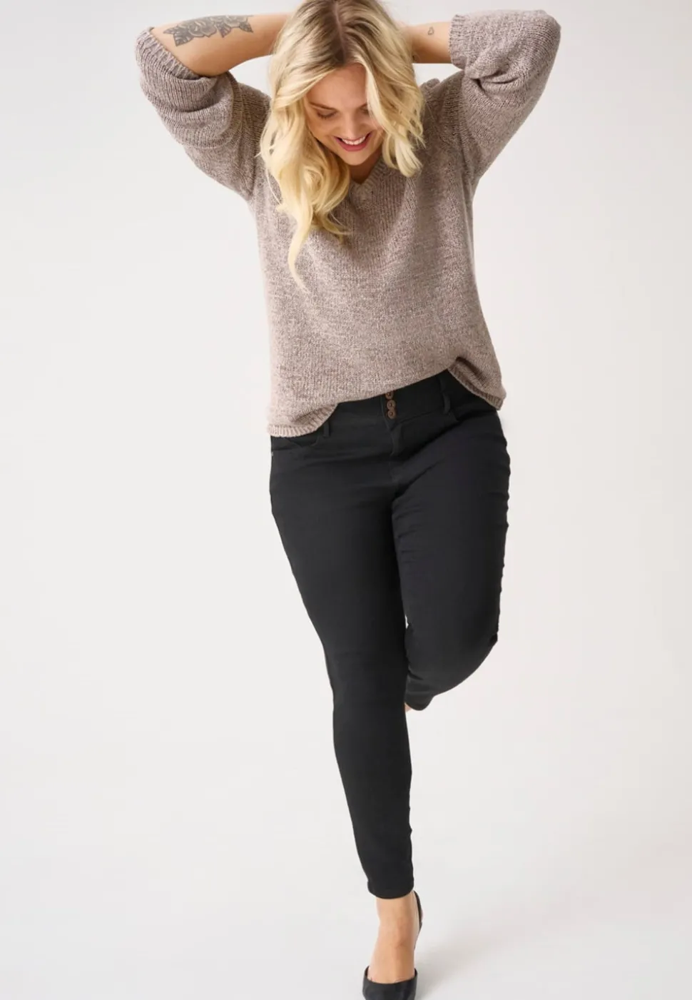 CARANNA Hög midja Skinny Fit Ankellängd Jeans