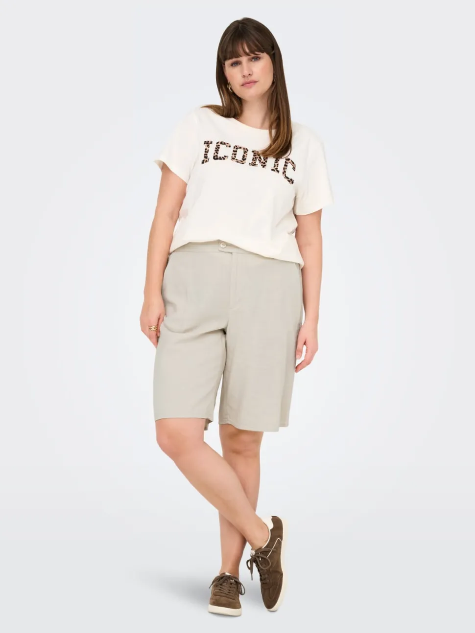 CARCARO Hög midja Normal passform Linne Bermudashorts