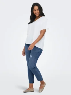 CARCATWALK Hög midja Mom Fit Ankellängd Jeans