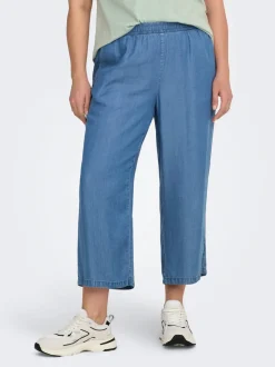 CARCHARIS Cropped Fit Byxor med vida ben