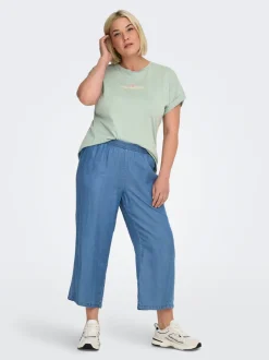 CARCHARIS Cropped Fit Byxor med vida ben