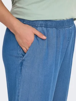 CARCHARIS Cropped Fit Byxor med vida ben