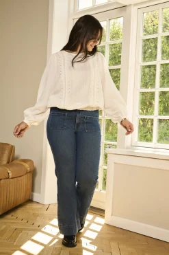 CARCYPRESS Hög midja Utsvängd passform Ankellängd Jeans