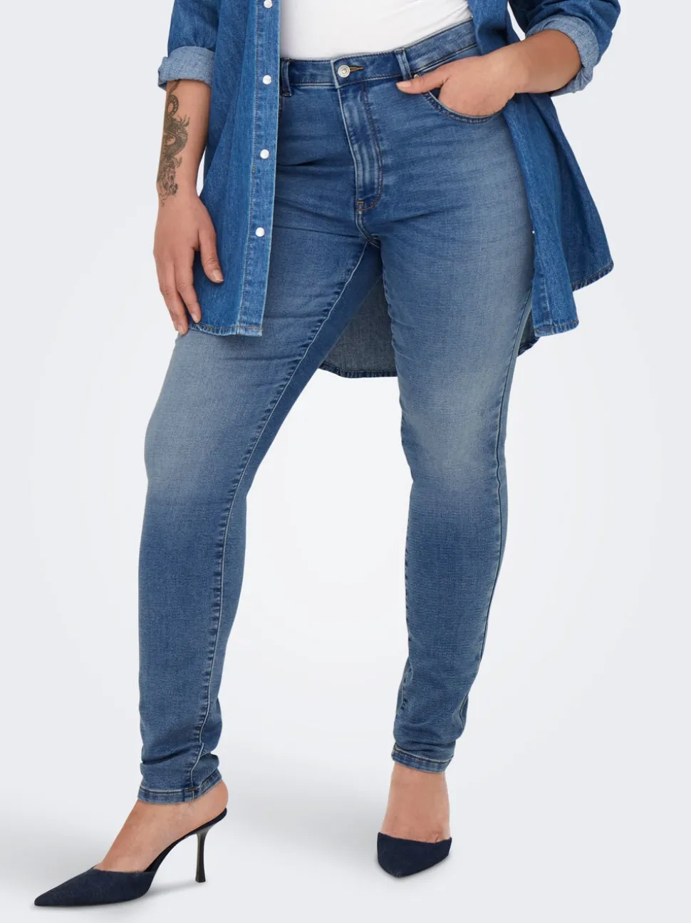CARFOREVER Hög midja Skinny Fit Jeans
