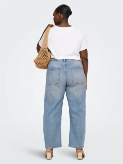 CARFRANKIE Hög midja Barrel-passform Ankellängd Jeans