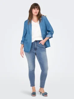CARICONIC Hög midja Skinny Fit Ankellängd Jeans