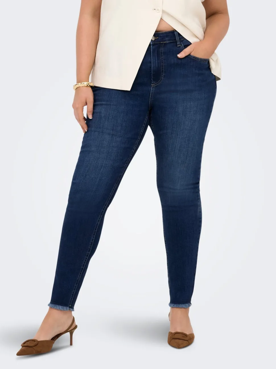 CARLACE Medelhög midja Skinny Fit Ankellängd Jeans