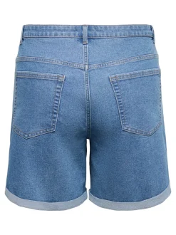 CARLAURA Hög midja denim shorts