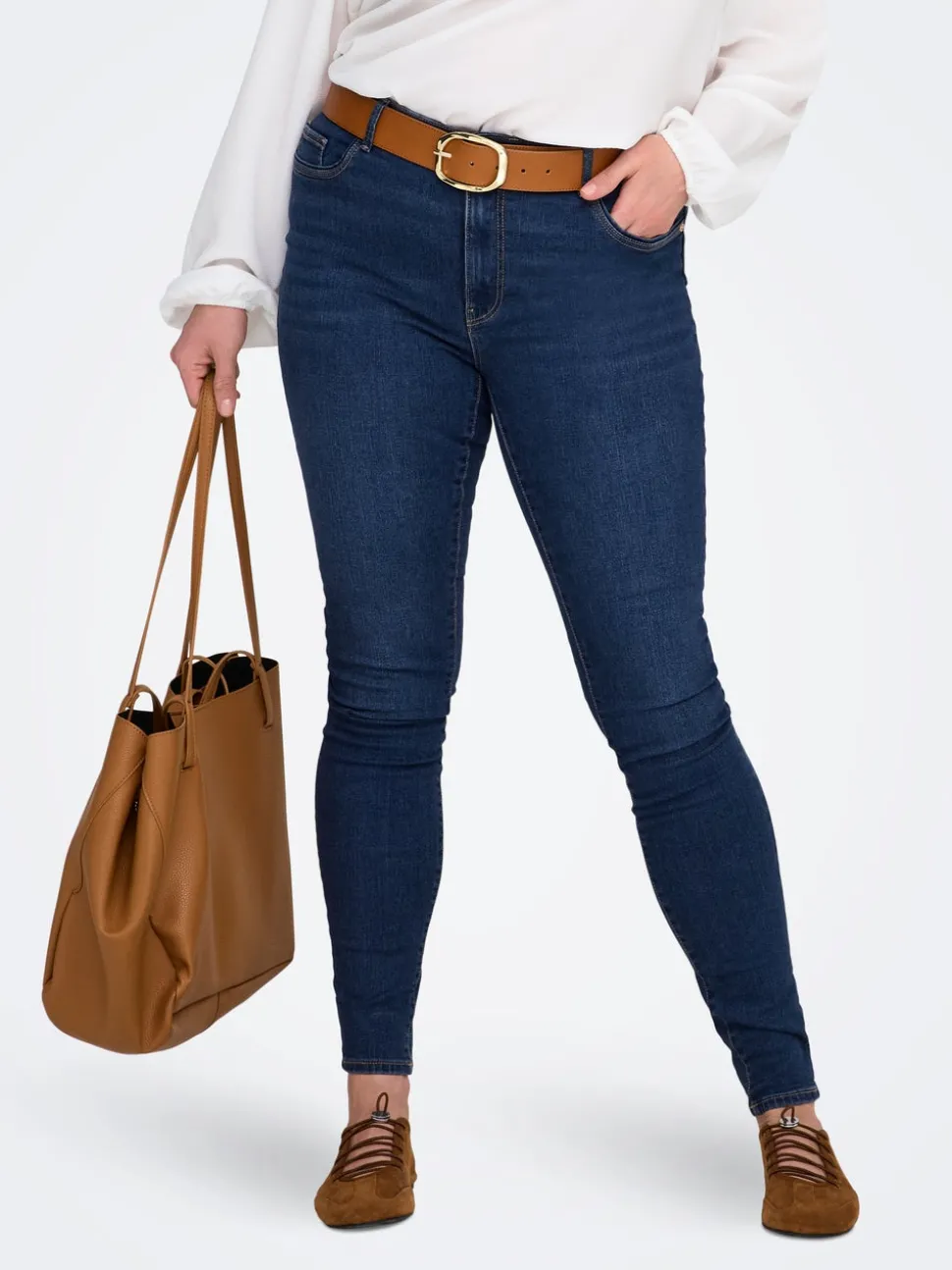 CARSALLY Medelhög midja Skinny Fit Jeans
