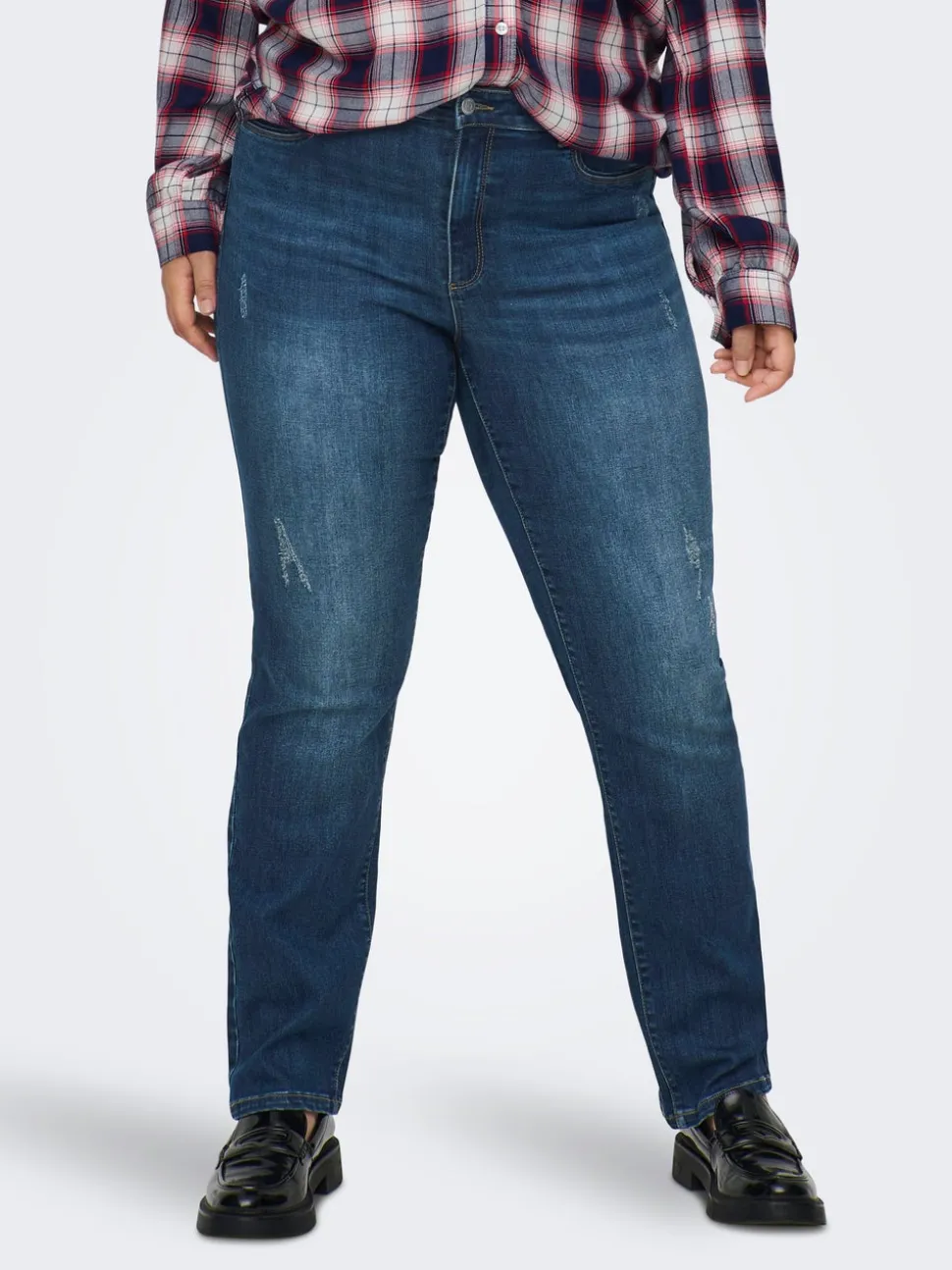 CARSALLY Medelhög midja Slim Fit Jeans