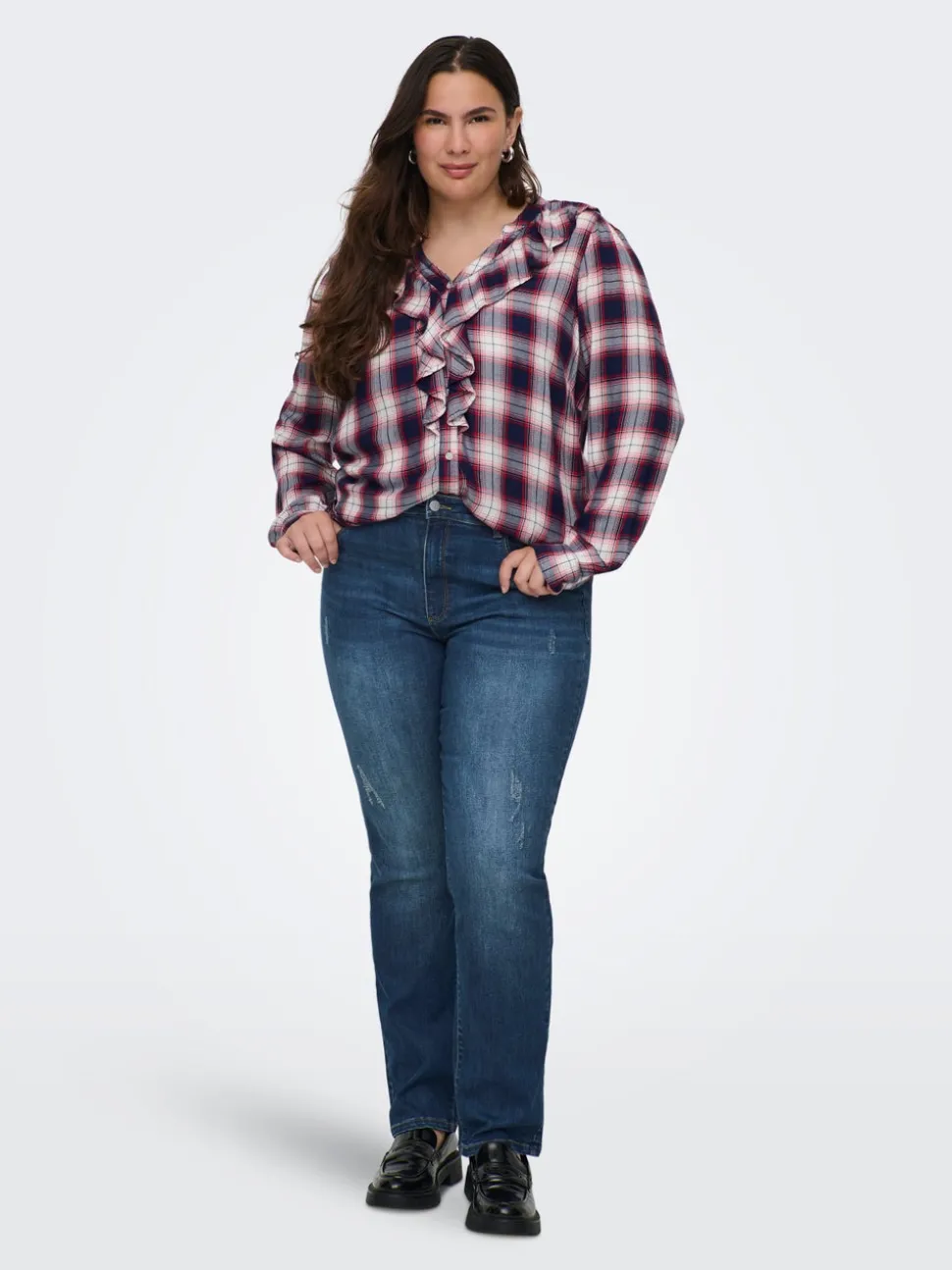 CARSALLY Medelhög midja Slim Fit Jeans