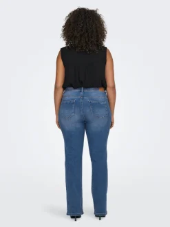 CARSALLY Medelhög midja Utsvängd passform Jeans
