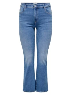 CARSALLY Medelhög midja Utsvängd passform Jeans