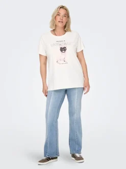 CARSALLY Medelhög midja Utsvängd passform Jeans