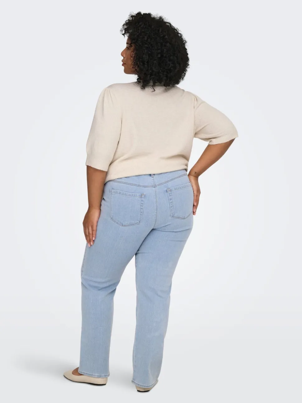 CARSNOW Hög midja Rak passform Jeans
