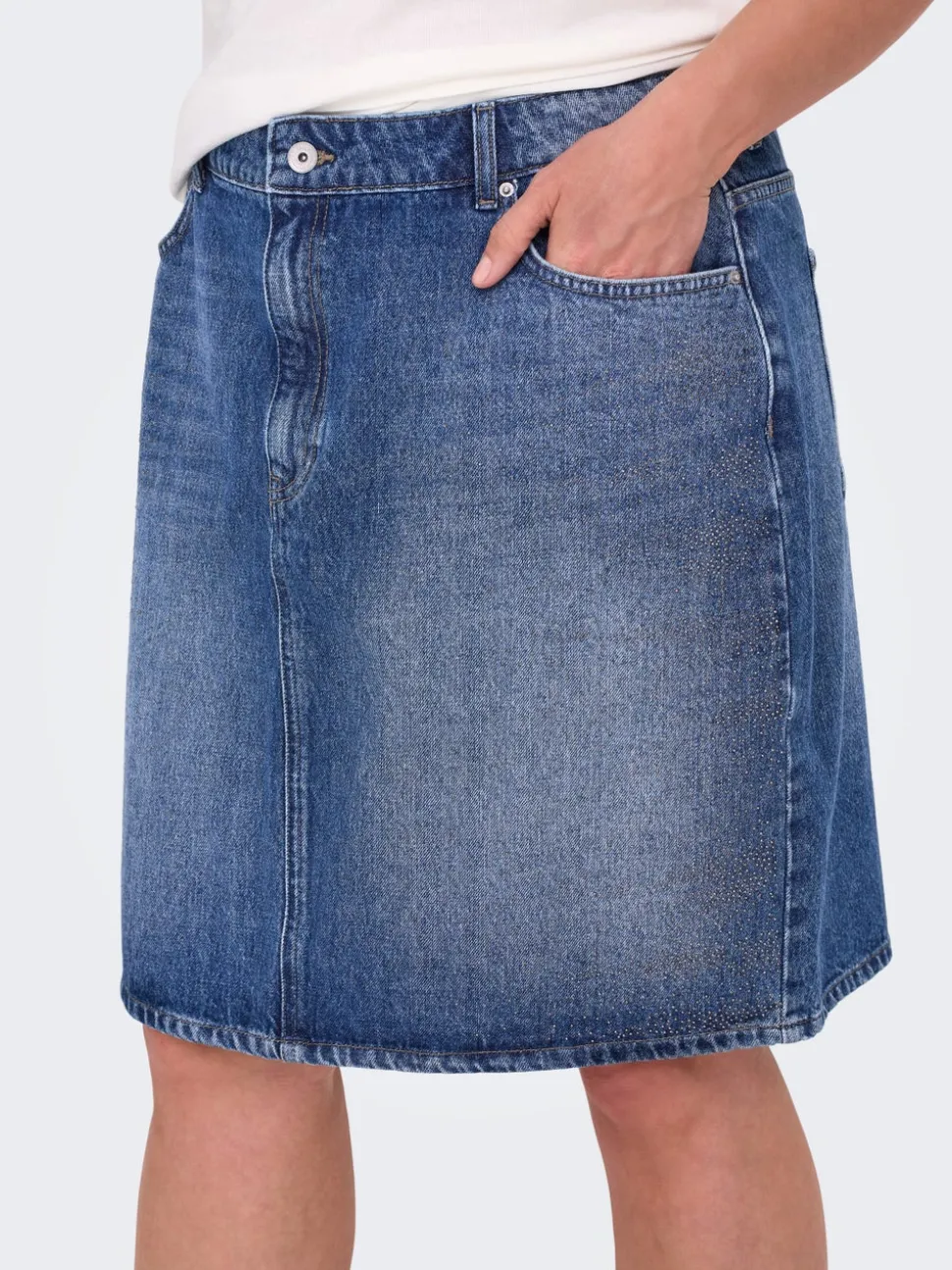 CARSTELLA Rhinestone Jeanskjol