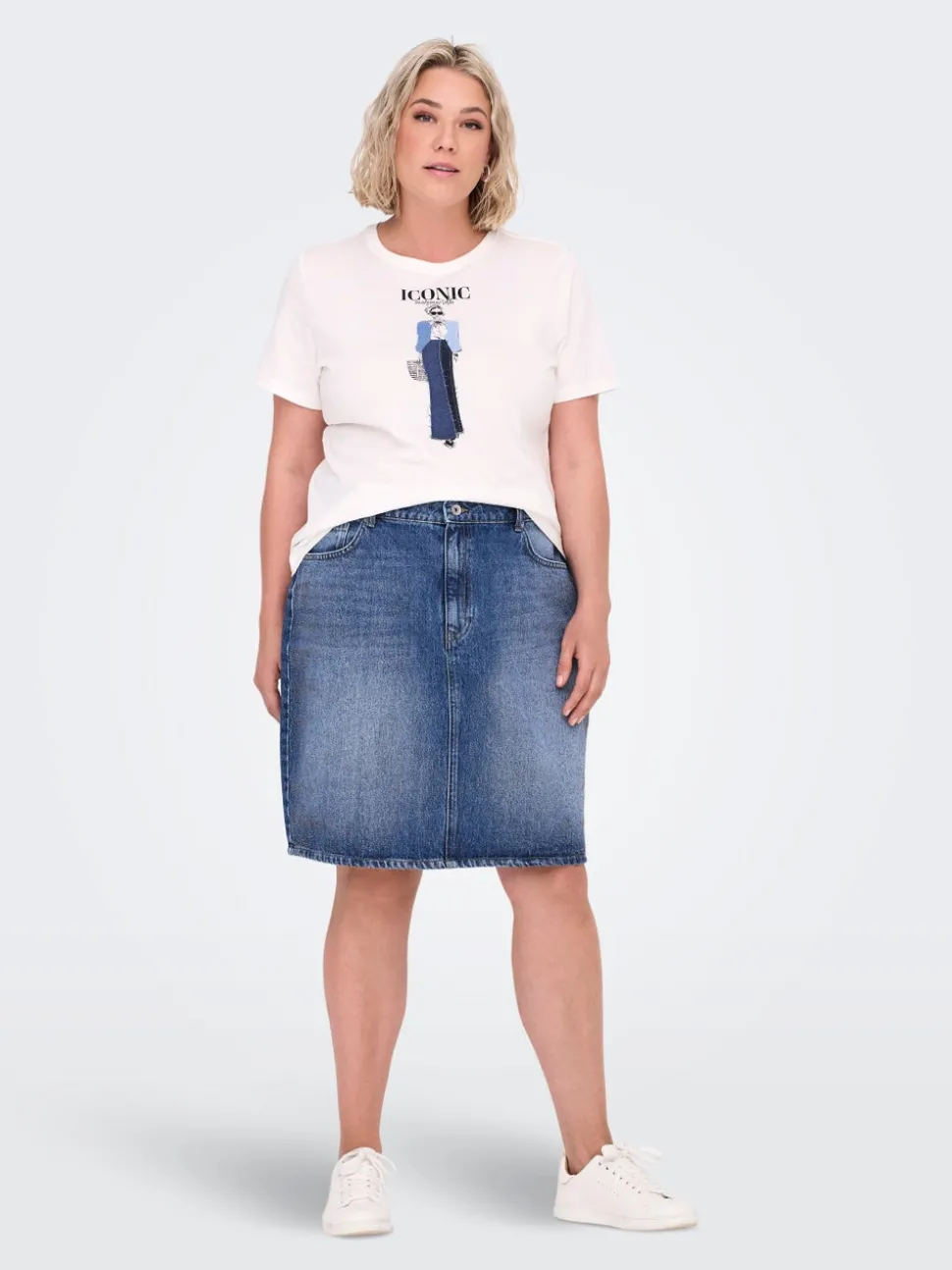 CARSTELLA Rhinestone Jeanskjol