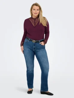 CARSUI Medelhög midja Slim Fit Ankellängd Jeans