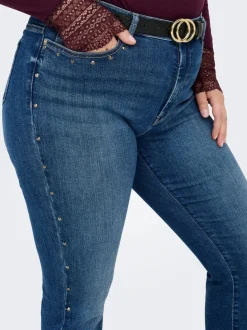 CARSUI Medelhög midja Slim Fit Ankellängd Jeans