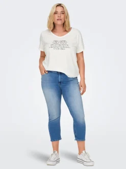 CARWILLY Medelhög midja capri Skinny Fit Jeans