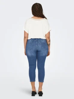 CARWILLY Medelhög midja capri Skinny Fit Jeans
