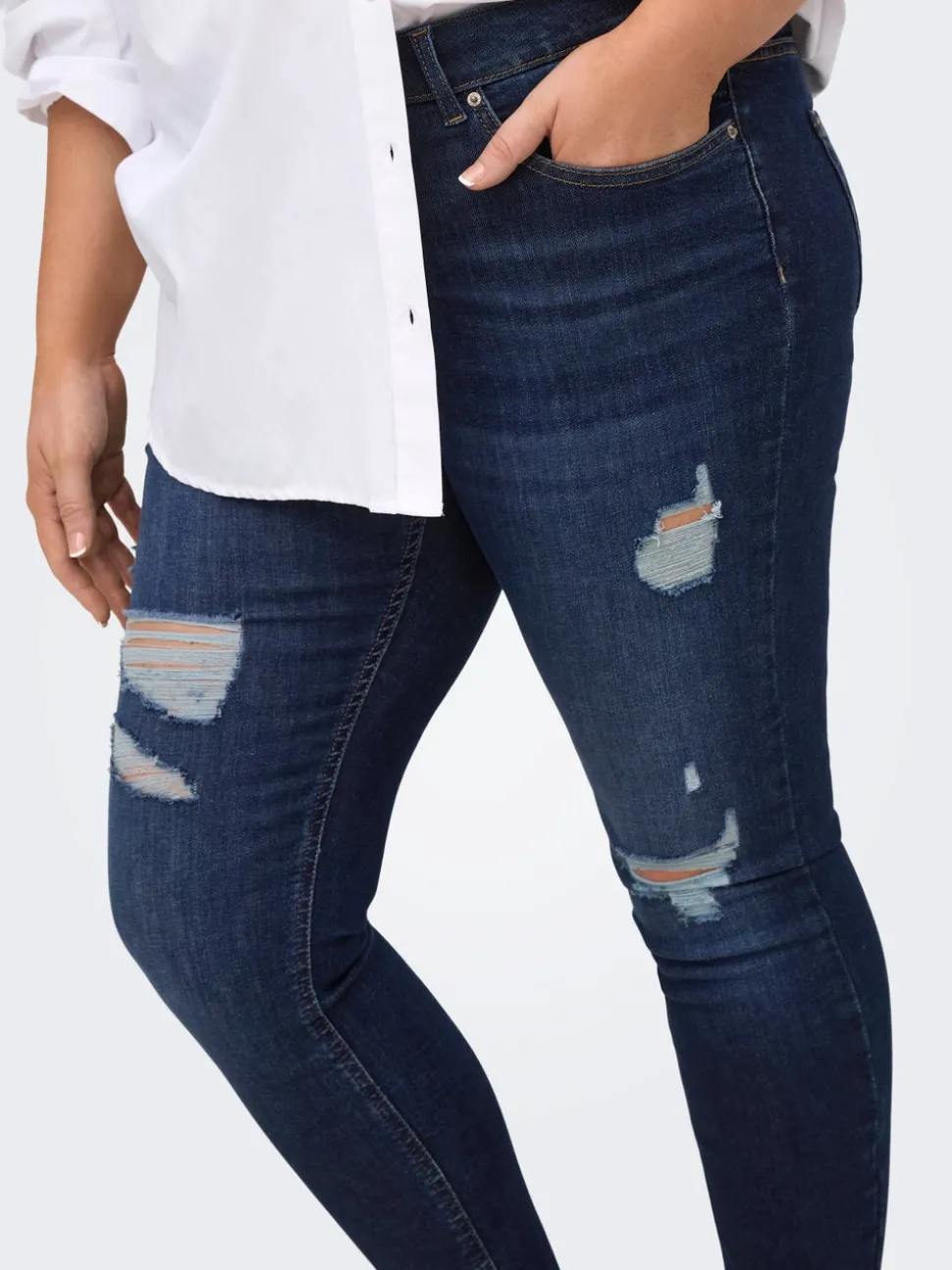 CARWILLY Medelhög midja Skinny Fit Ankellängd Jeans