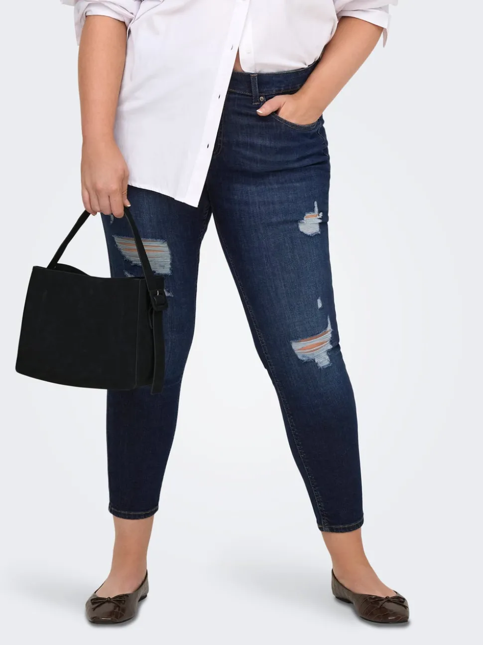CARWILLY Medelhög midja Skinny Fit Ankellängd Jeans
