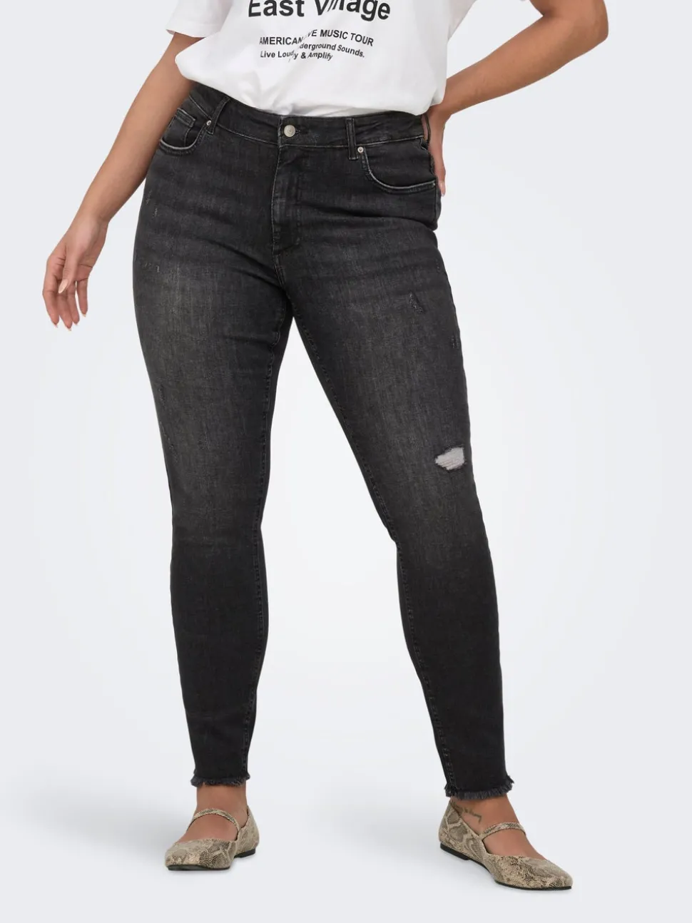 CARWILLY Medelhög midja Skinny Fit Ankellängd Jeans
