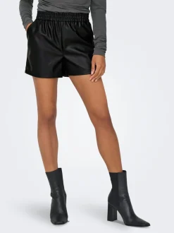 JDYALAIA Medelhög midja Normal passform Shorts i läderimitation