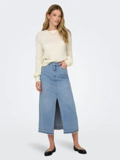 JDYBELLA Denim Jeanskjol Midikjol