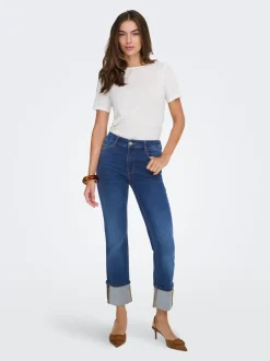 JDYFINA Medelhög midja Rak passform Jeans