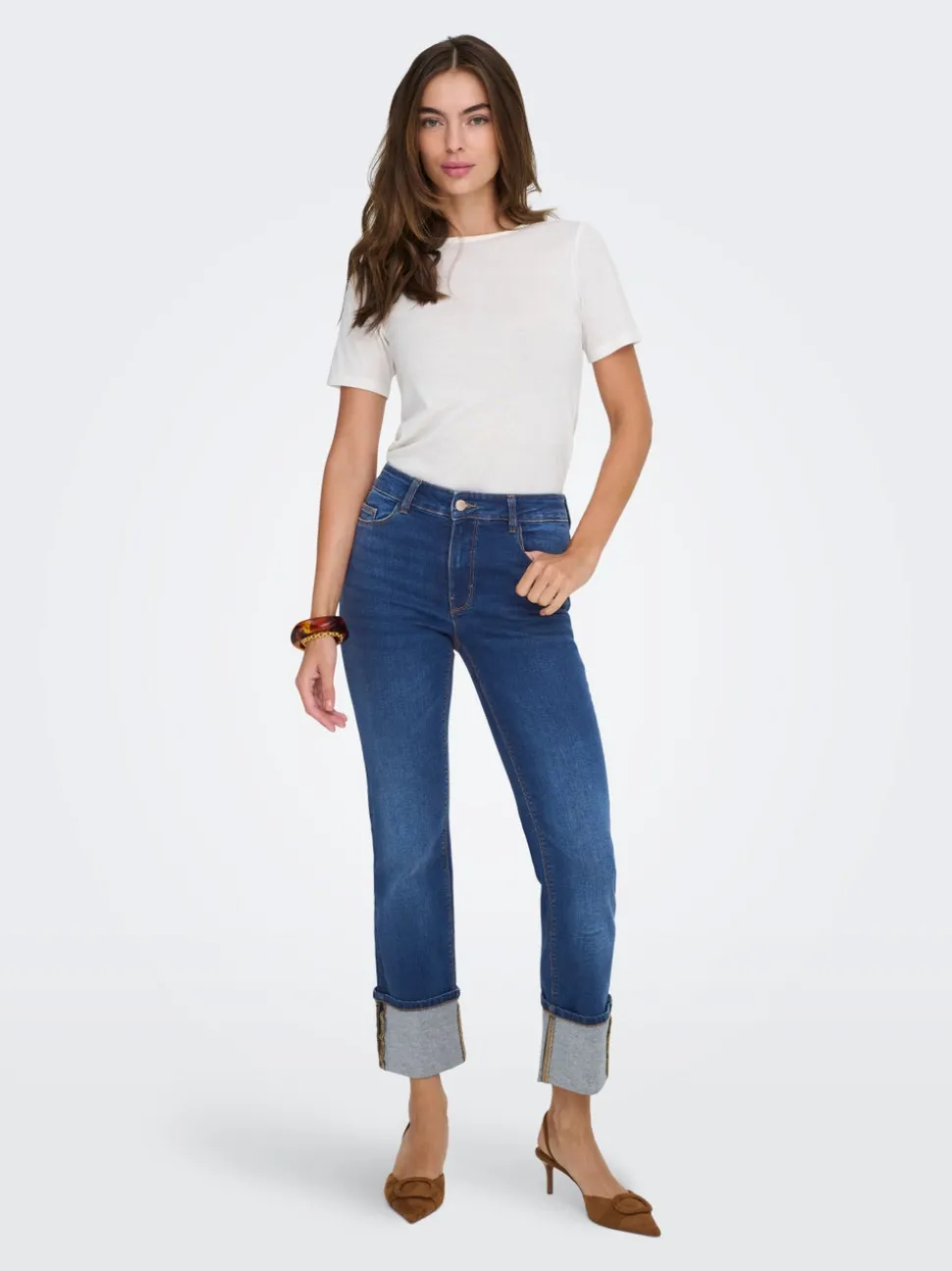 JDYFINA Medelhög midja Rak passform Jeans