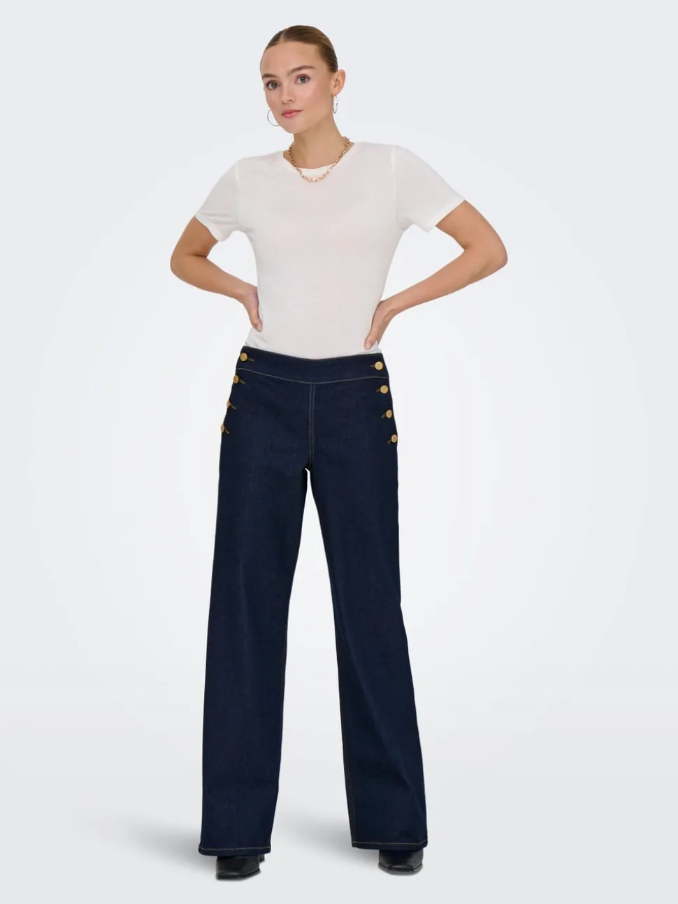 JDYLIZZIE Medelhög midja Vida ben Jeans