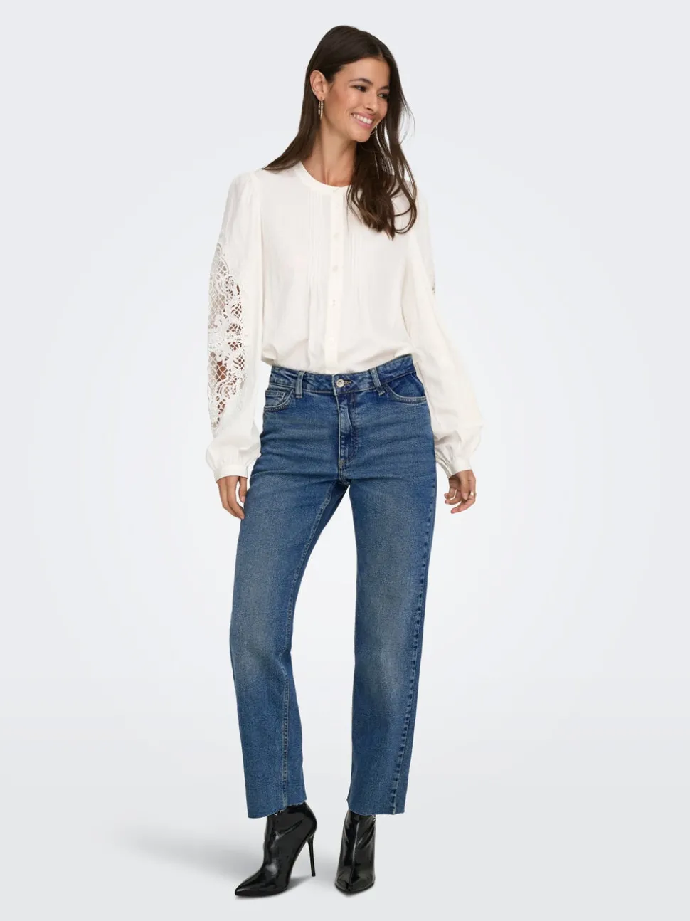 JDYLULLU Hög midja Rak passform Ankellängd Jeans