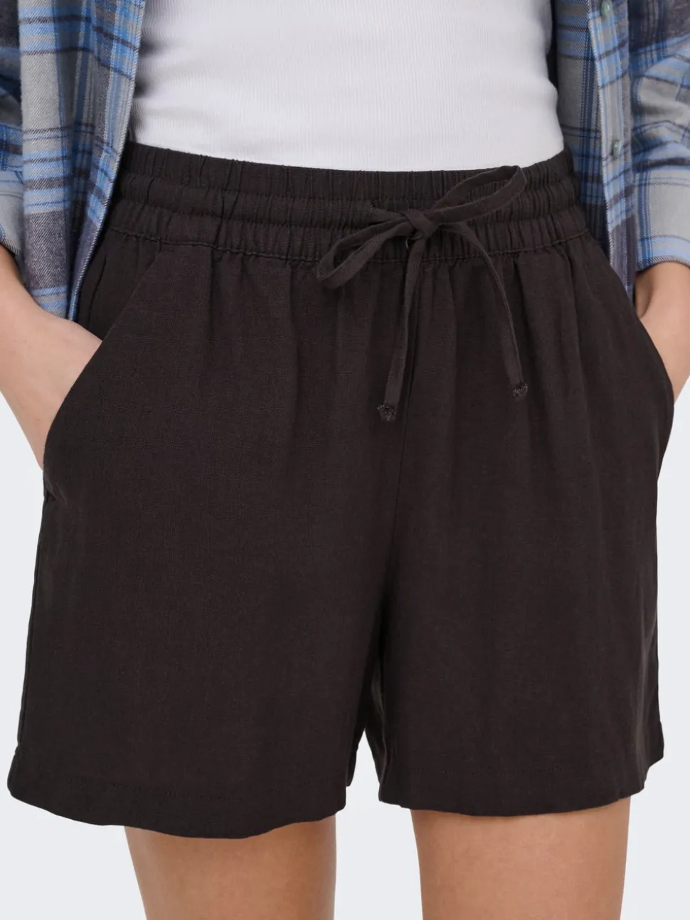 JDYSAY Hög midja Normal passform Linne Shorts