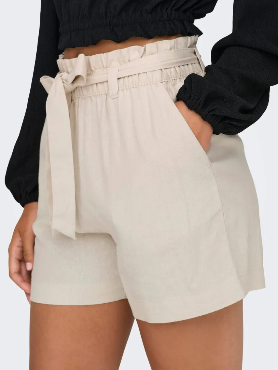 JDYSAY Medelhög midja Normal passform Linne Shorts