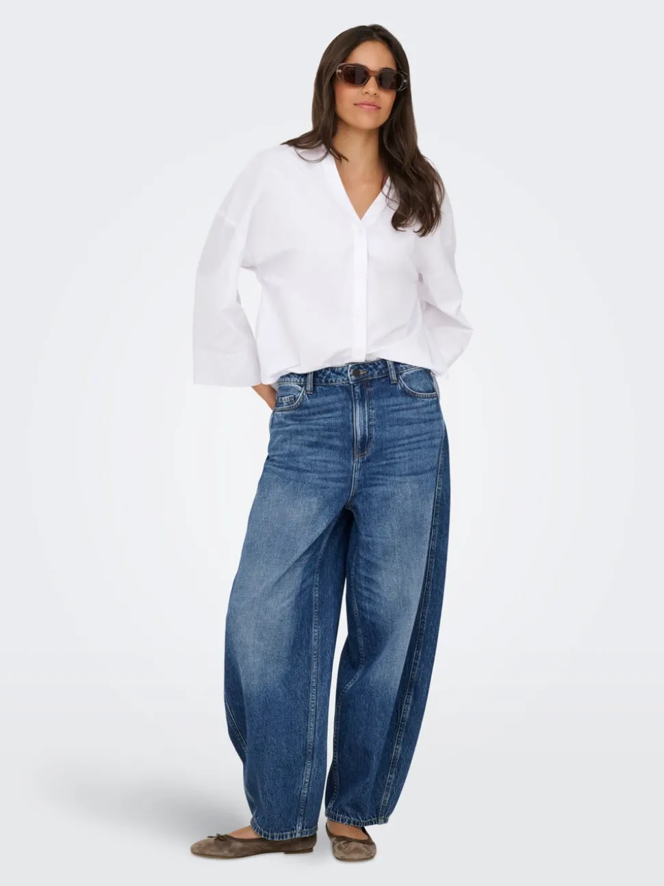 JDYSUSIE Medelhög midja Barrel-passform Jeans