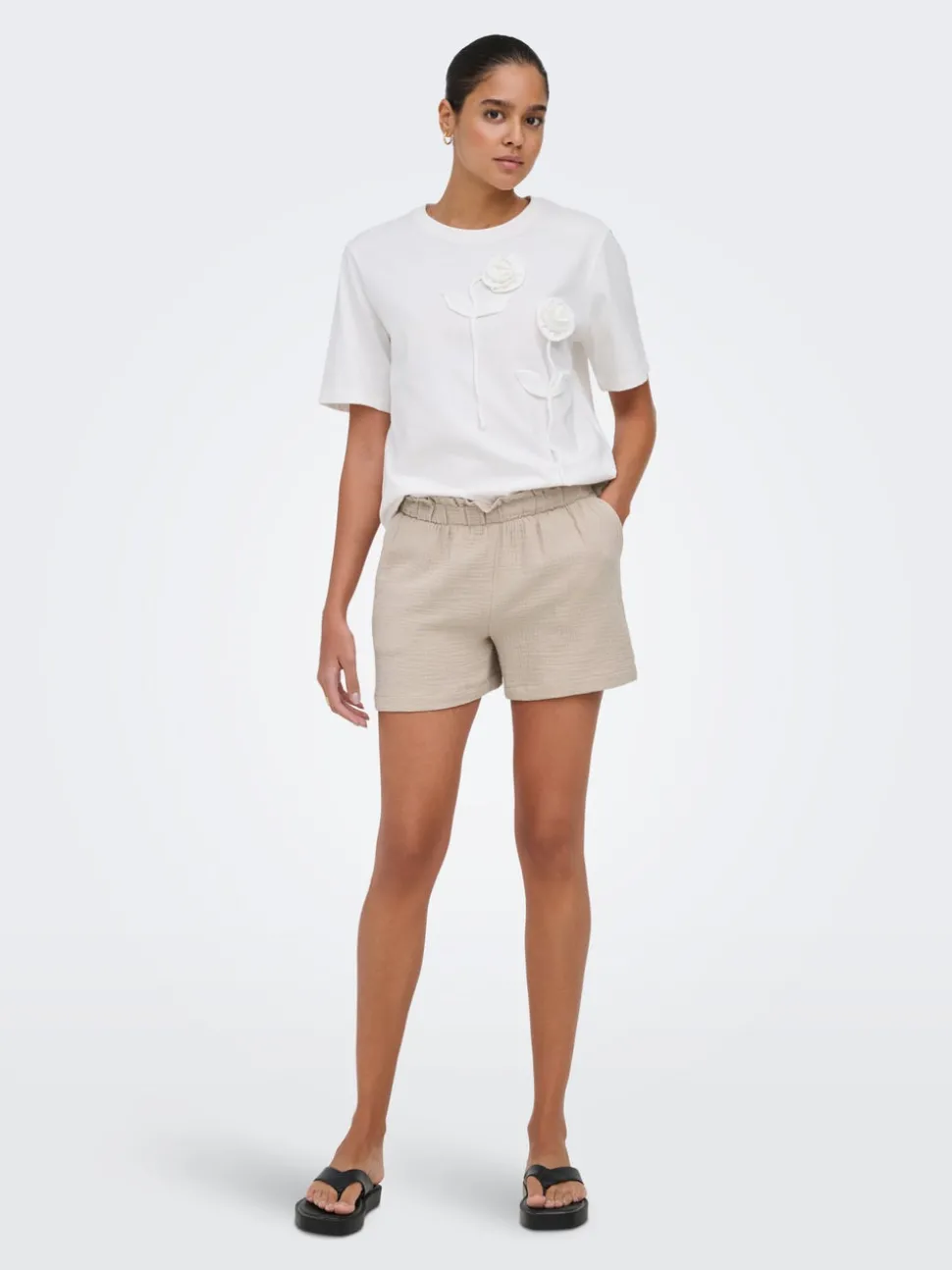 JDYTHEIS Medelhög midja Normal passform Paperbag-shorts
