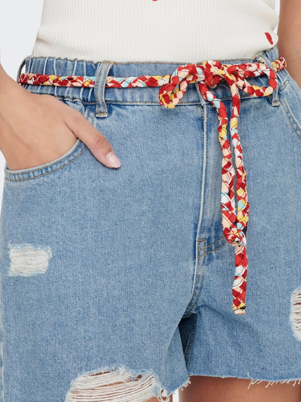 JDYZIGGA Hög midja Lös passform Denimshorts