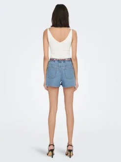 JDYZIGGA Hög midja Lös passform Denimshorts