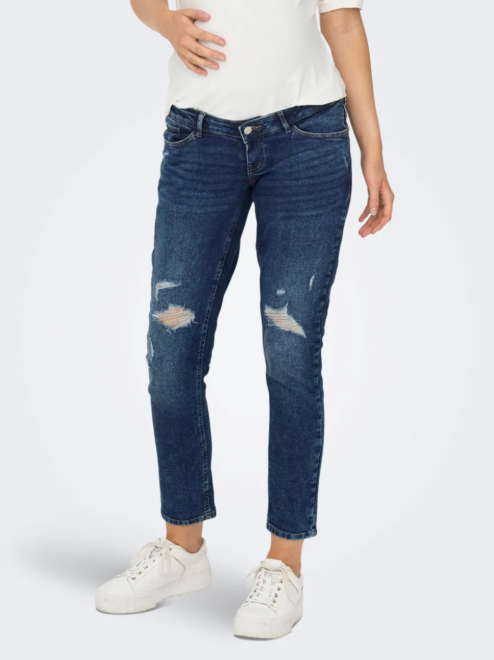 OLMENEDA Hög midja Rak passform Ankellängd Jeans