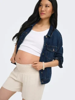OLMSIESTA Medelhög midja Normal passform Linne Shorts