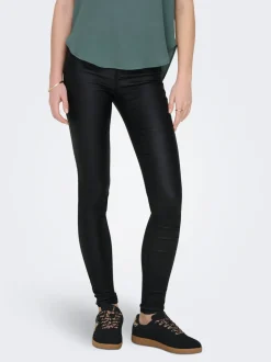 ONLANNE Skinny Fit Byxor i läderimitation