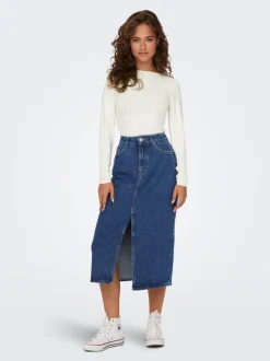 ONLBIANCA Denim Jeanskjol Midikjol
