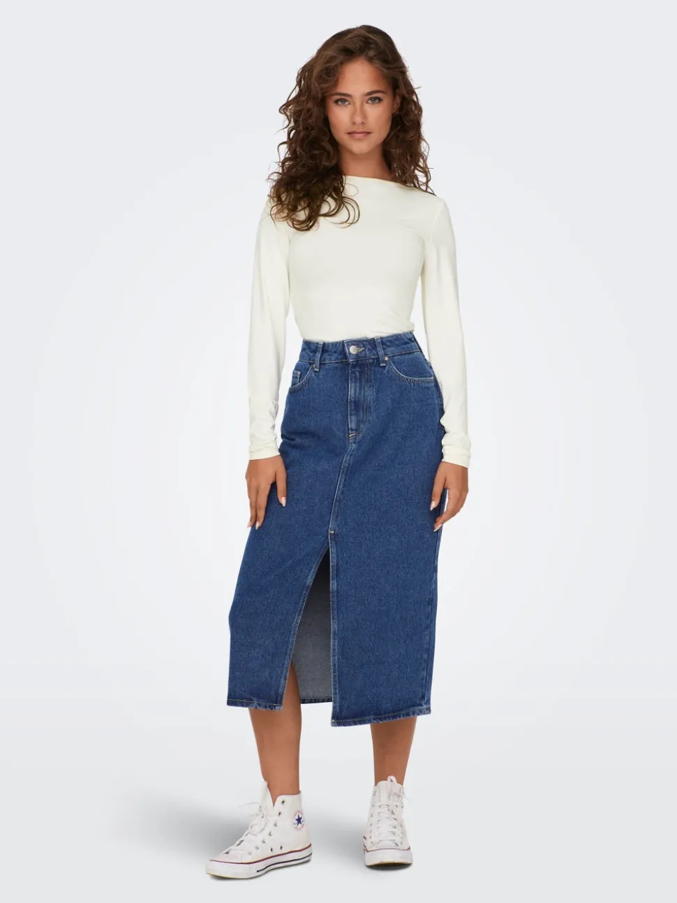 ONLBIANCA Denim Jeanskjol Midikjol