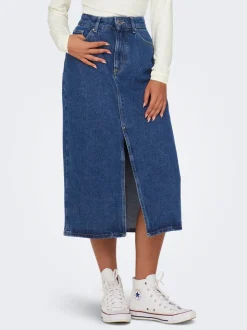 ONLBIANCA Denim Jeanskjol Midikjol