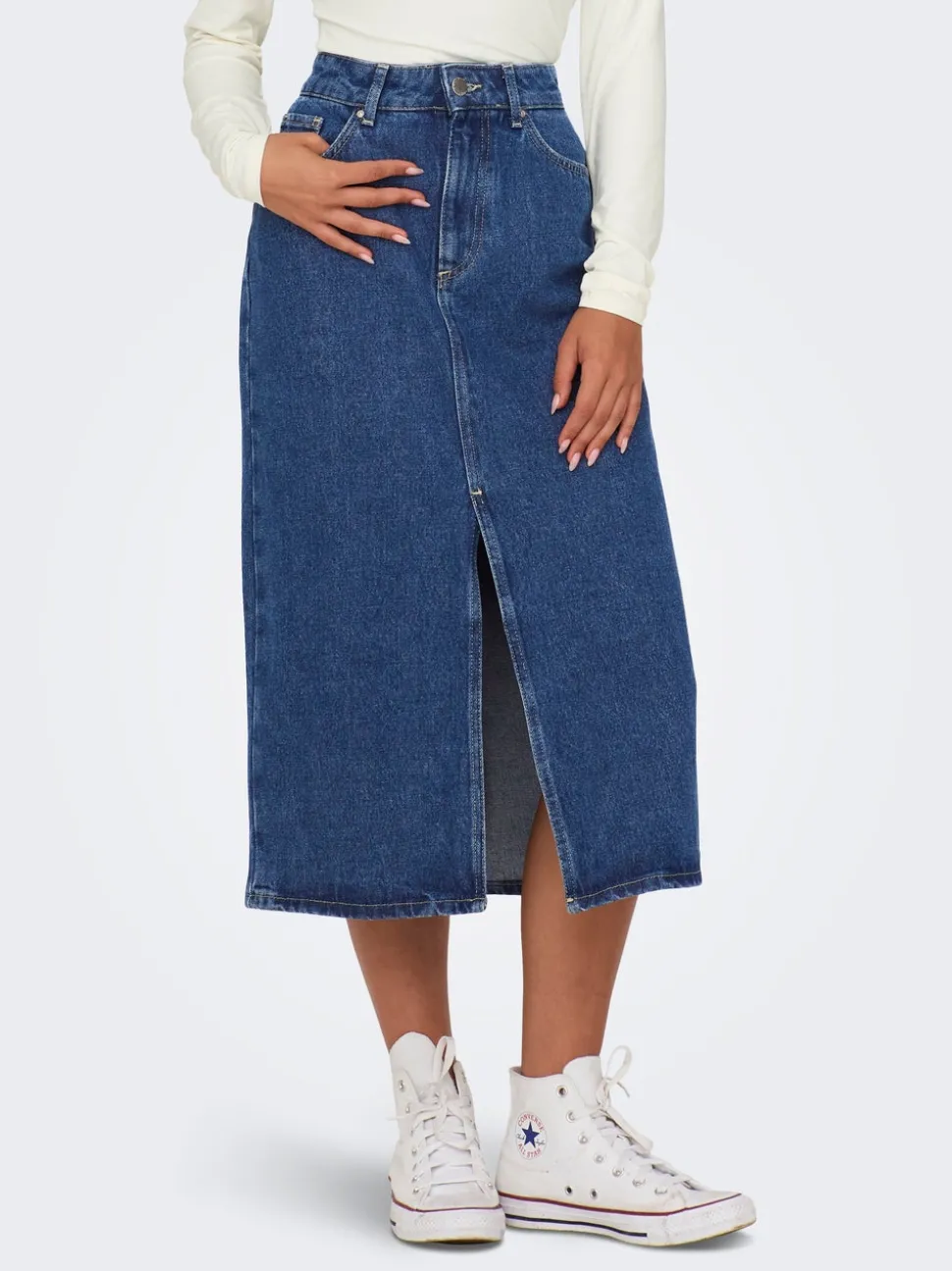 ONLBIANCA Denim Jeanskjol Midikjol