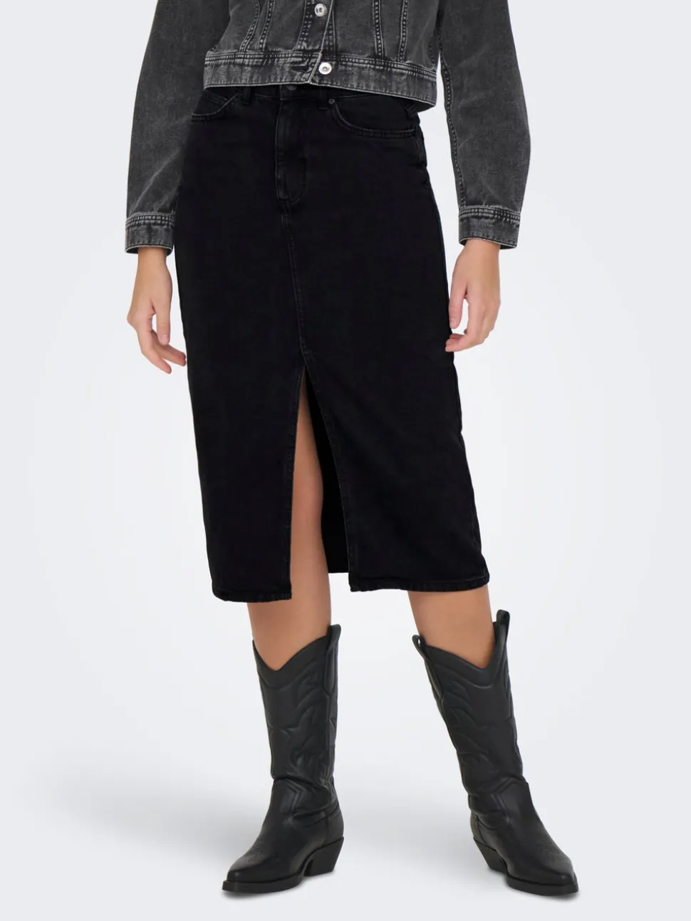 ONLBIANCA Denim Jeanskjol Midikjol