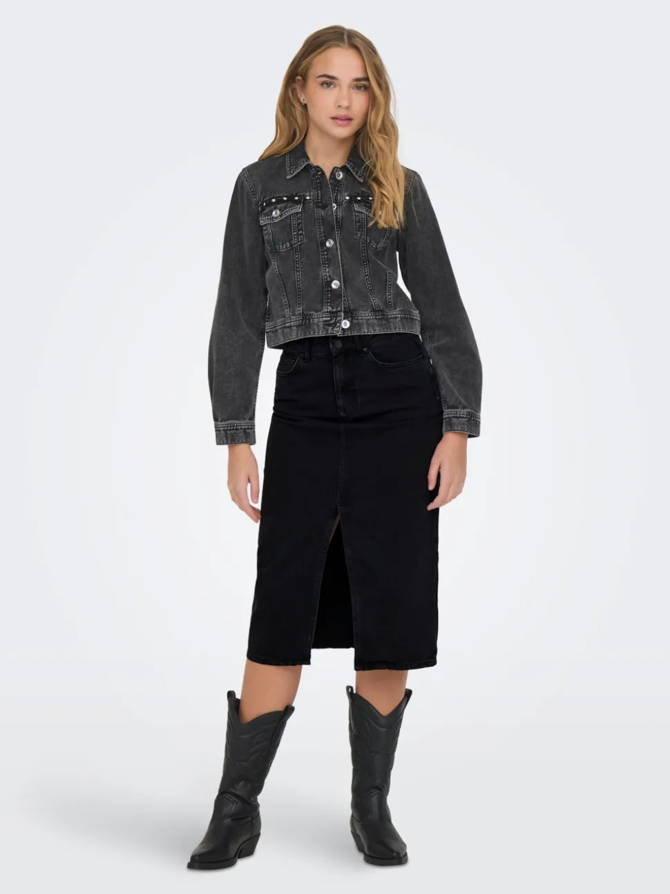 ONLBIANCA Denim Jeanskjol Midikjol